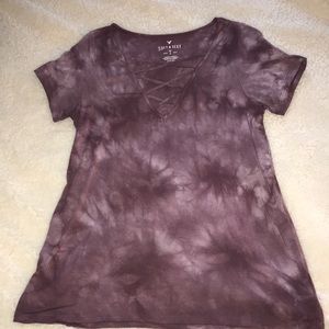 dressy t-shirt, purple tie dye
